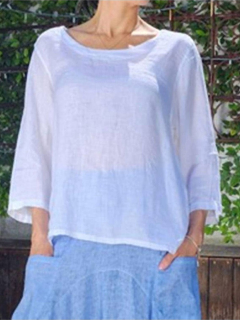 INIZIO NWT Easy Linen White Top 100% Linen